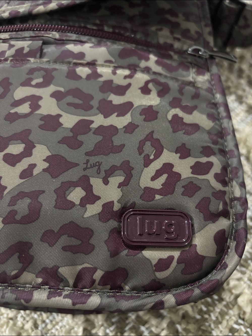 lug Olive and Plum Leopard Print Crossbody Bag - Picture 4 of 13